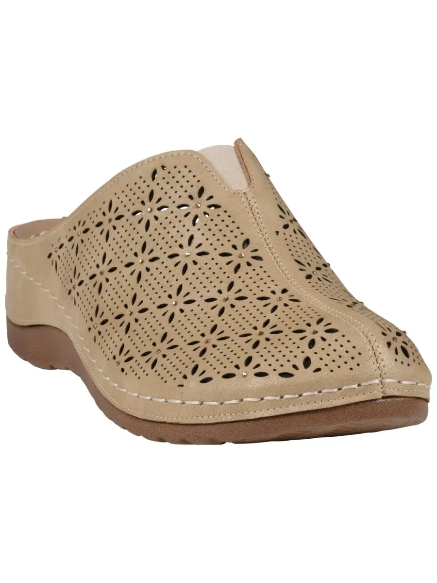 Женские мюли на танкетке Vale GC Shoes — изображение 1 из 5, бежевый