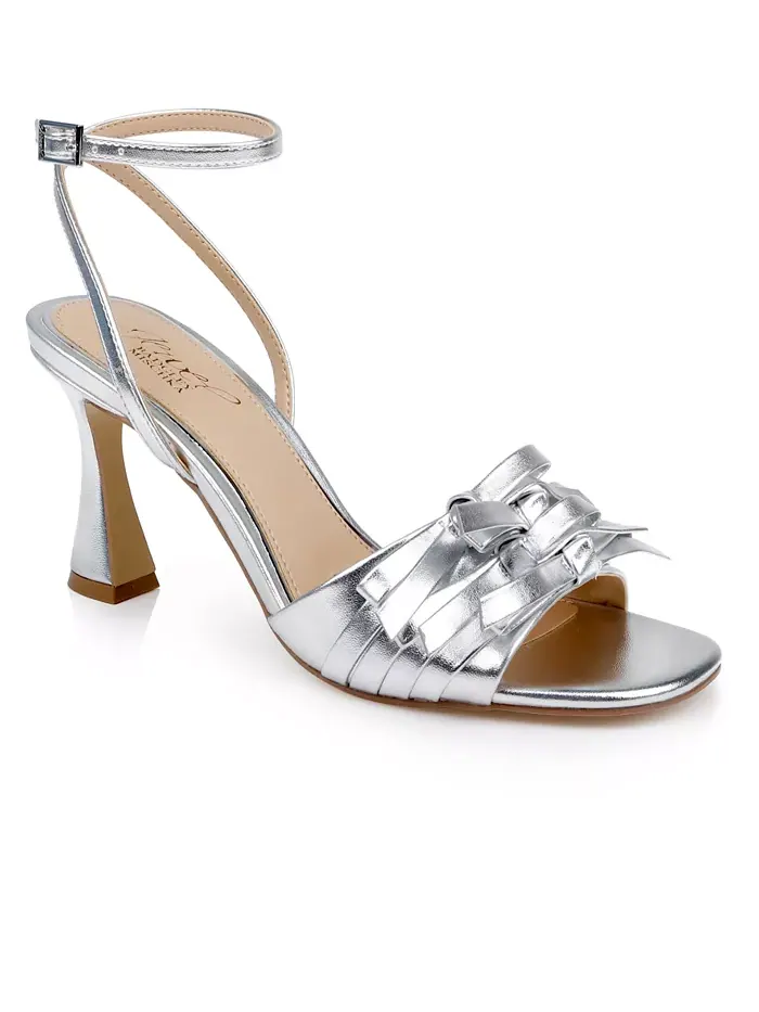 Женские сандалии Flory Dress Jewel Badgley Mischka — изображение 1 из 5, серебристый металлик
