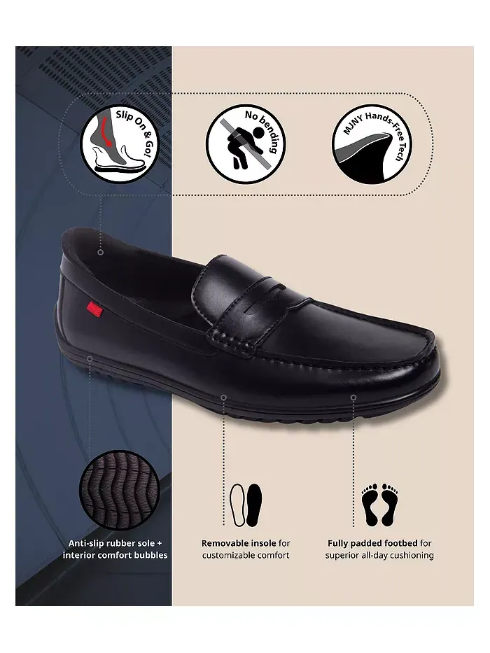 Мужские пенни лоферы John Street с технологией Hands-Free Slip On Marc Joseph New York — изображение 2 из 8, черный