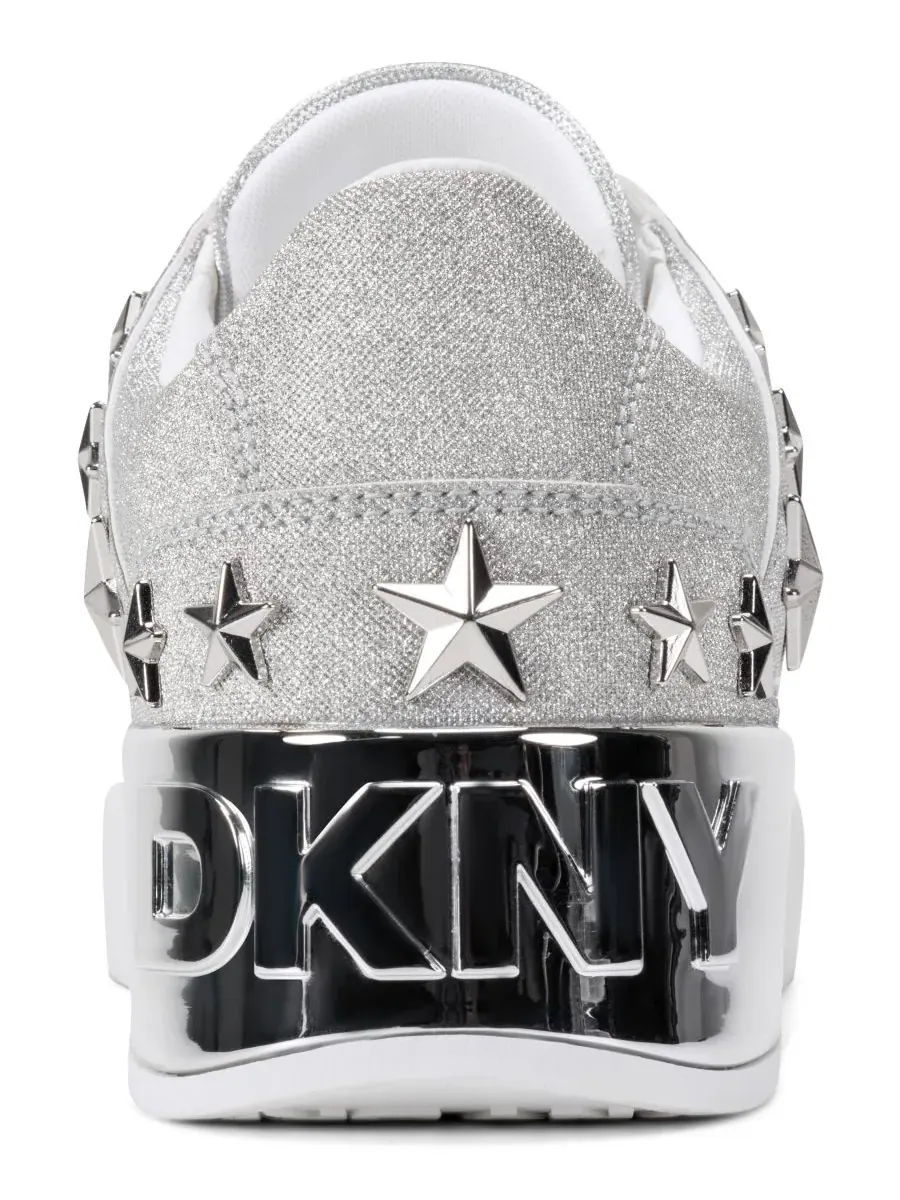 Женские кроссовки Manserra с закругленным носком DKNY — изображение 3 из 5, серебряный