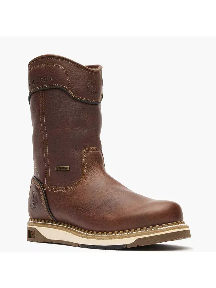 Мужские рабочие ботинки AMP LT Wedge Waterproof без шнуровки Georgia Boot — изображение 1 из 6, коричневый