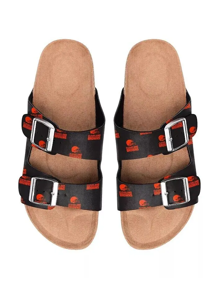 Женские сандалии с мини-принтом и двойной пряжкой Cleveland Browns Foco — изображение 1 из 1, черный