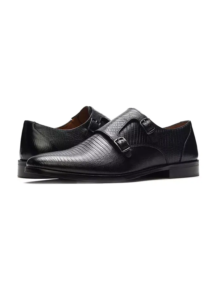 Мужские туфли Double Monk Strap для официальных мероприятий Carlos by Carlos Santana — изображение 6 из 6, черный