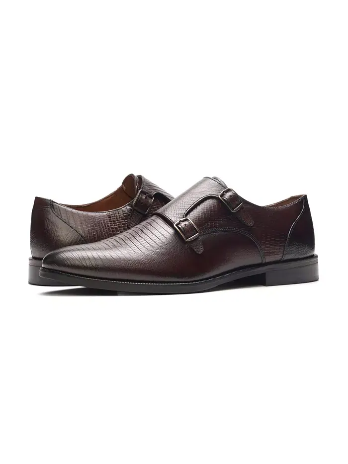 Мужские туфли Double Monk Strap для официальных мероприятий Carlos by Carlos Santana — изображение 6 из 6, коричневый