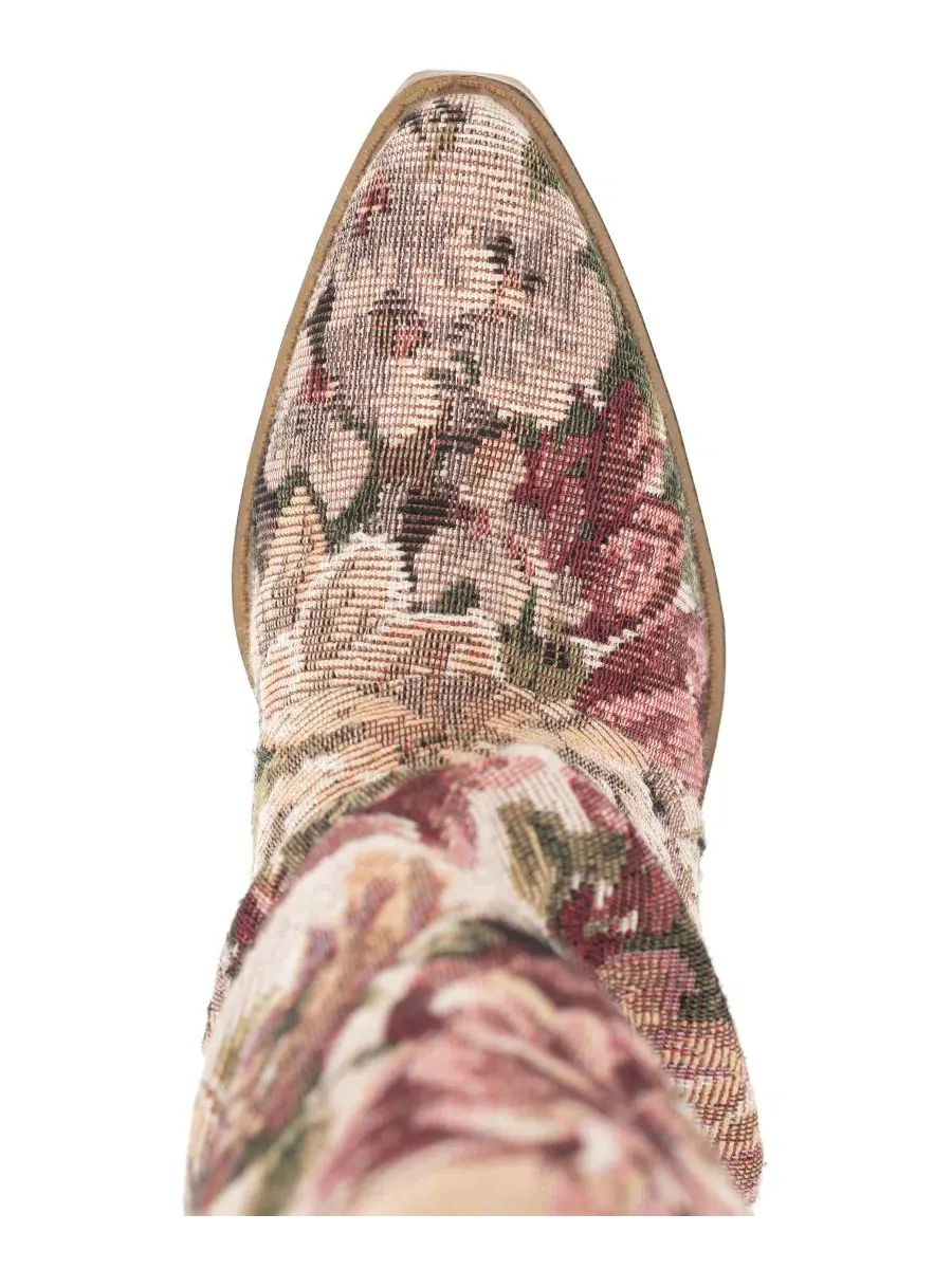 Женские сапоги-казаки Wild Pair Piippa Floral Tapestry Slouch Mid-Shaft — изображение 4 из 6, розовый