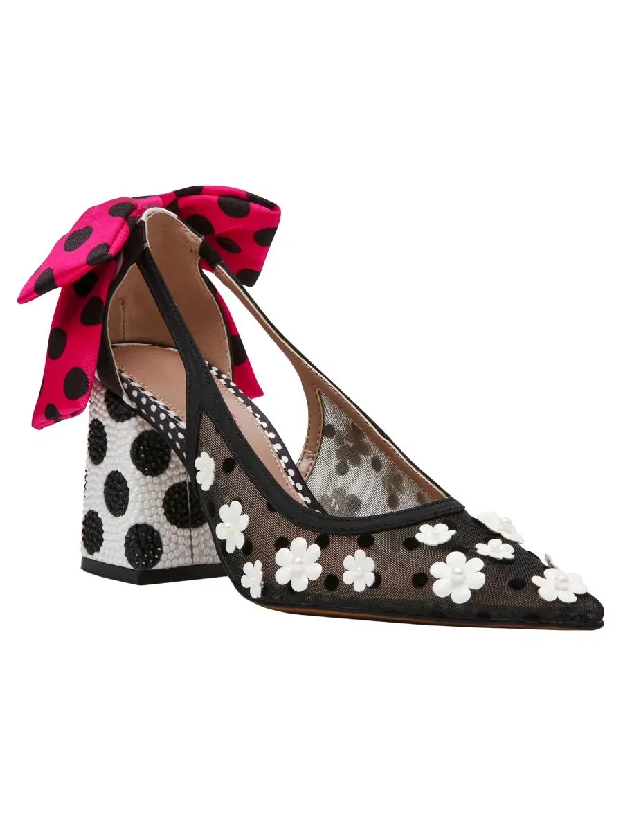 Туфли-лодочки Felix на каблуке-столбике с острым мысом Betsey Johnson — изображение 1 из 5, черный/белый/мульти