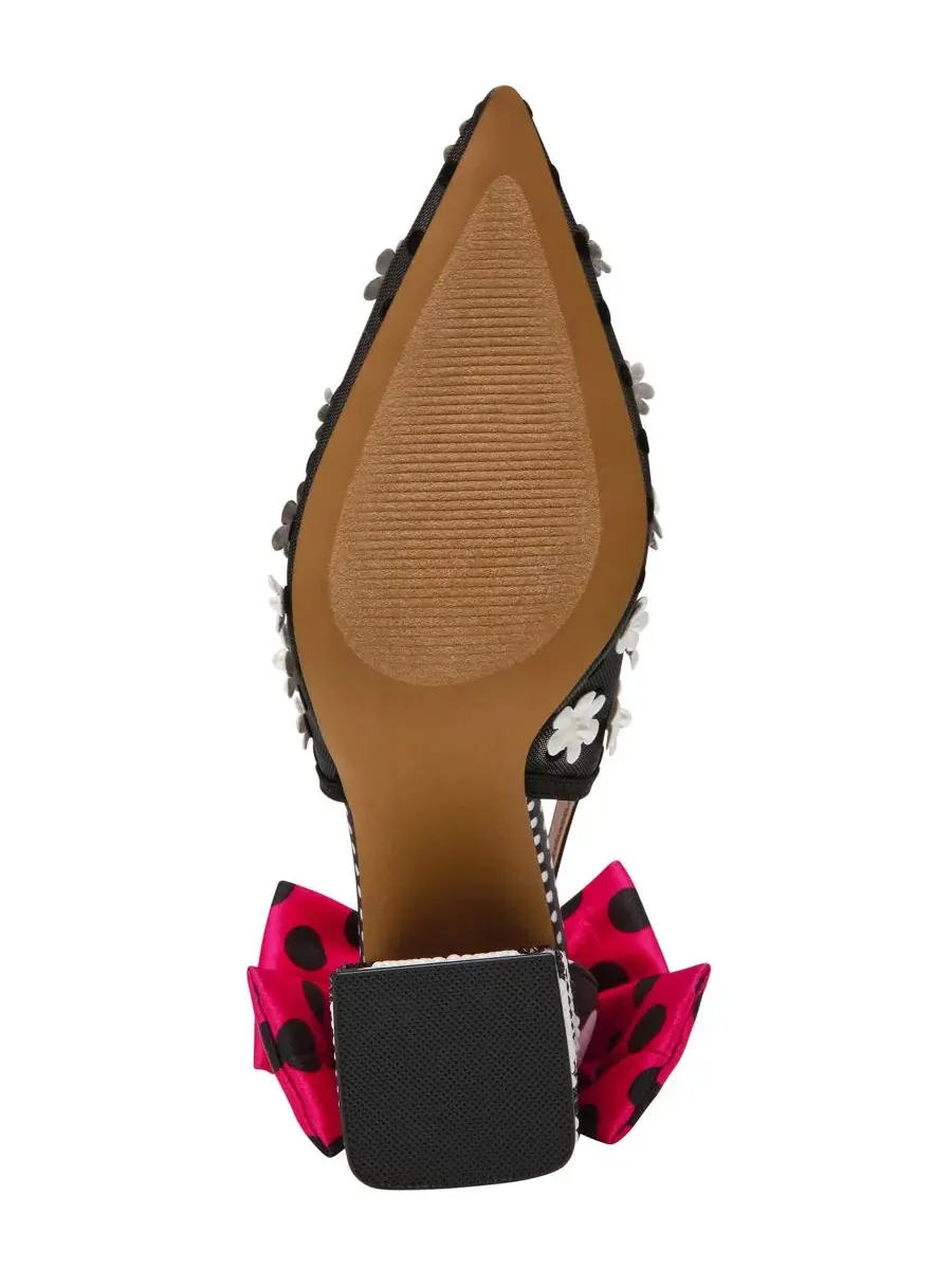Туфли-лодочки Felix на каблуке-столбике с острым мысом Betsey Johnson — изображение 5 из 5, черный/белый/мульти