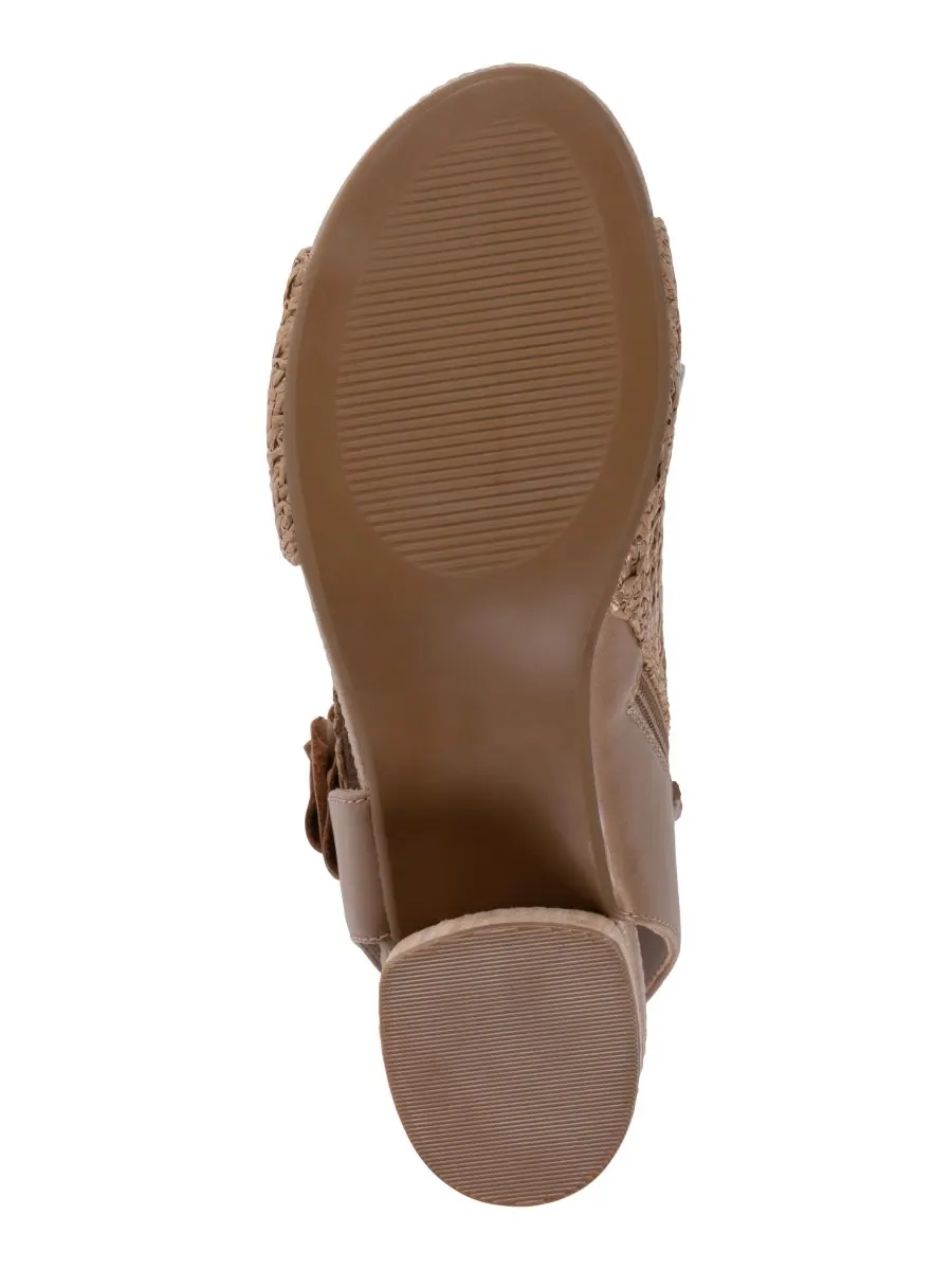 Женские сандалии Zakki Flower Rosette на плетеном каблуке с цветочным узором GC Shoes — изображение 5 из 5, прозрачный