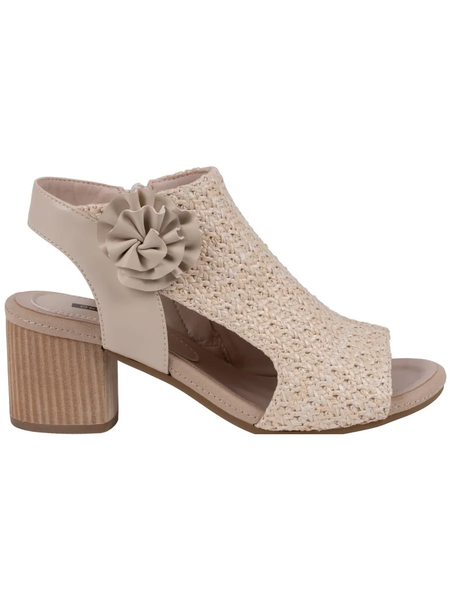 Женские сандалии Zakki Flower Rosette на плетеном каблуке с цветочным узором GC Shoes — изображение 2 из 5, белый