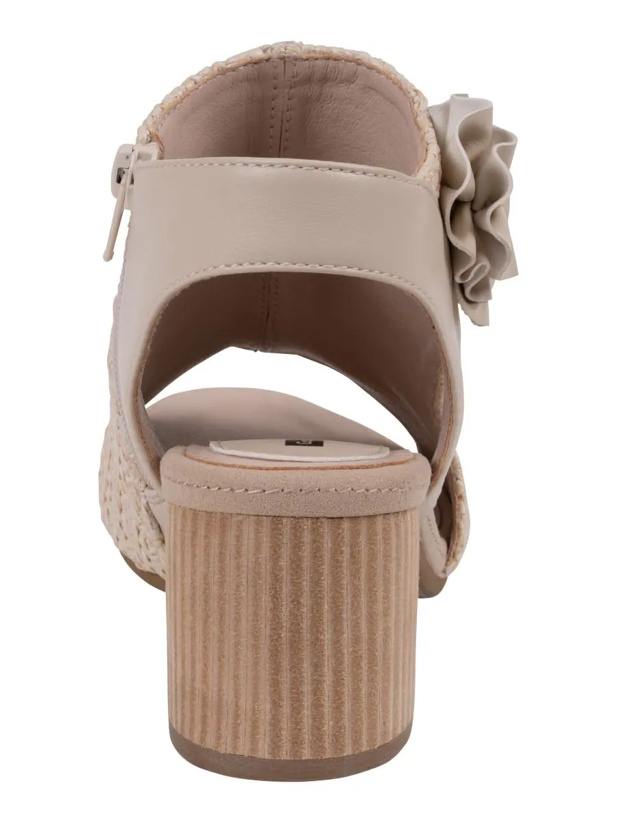 Женские сандалии Zakki Flower Rosette на плетеном каблуке с цветочным узором GC Shoes — изображение 3 из 5, белый