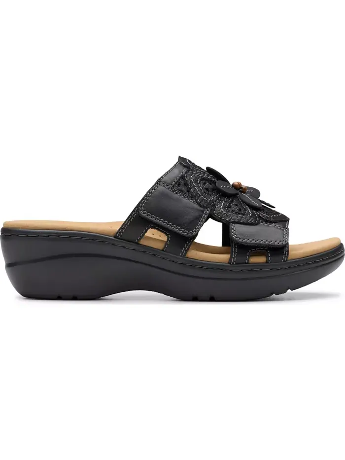 Босоножки Clarks Belle Flower на платформе, кожаные — изображение 2 из 8, черный