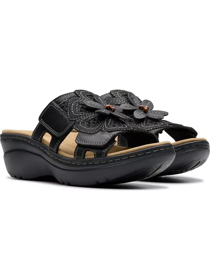 Босоножки Clarks Belle Flower на платформе, кожаные — изображение 5 из 8, черный