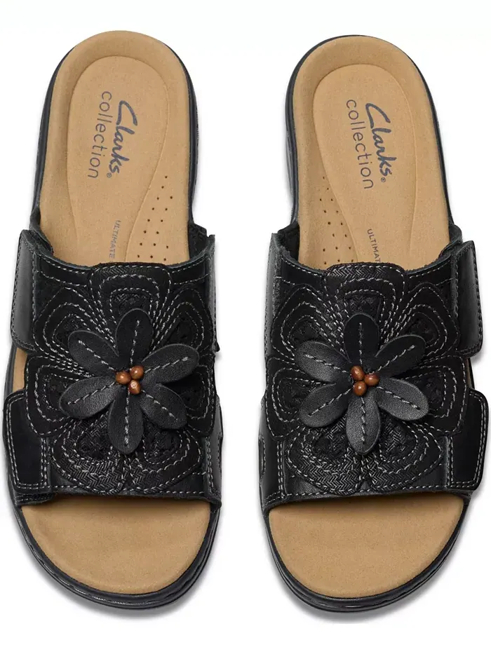 Босоножки Clarks Belle Flower на платформе, кожаные — изображение 7 из 8, черный