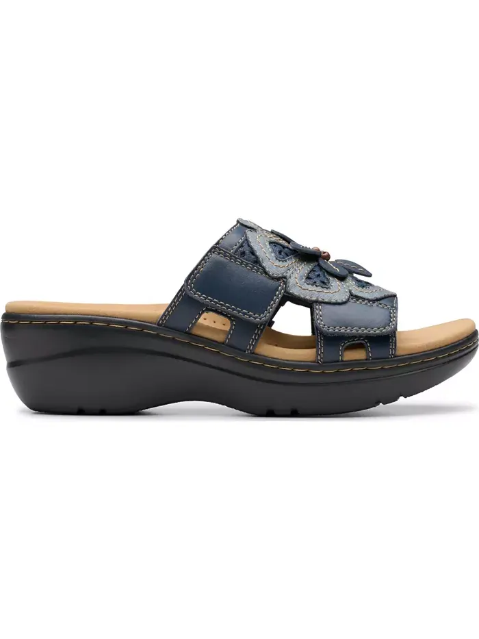 Босоножки Clarks Belle Flower на платформе, кожаные — изображение 2 из 8, темно-синий мульти