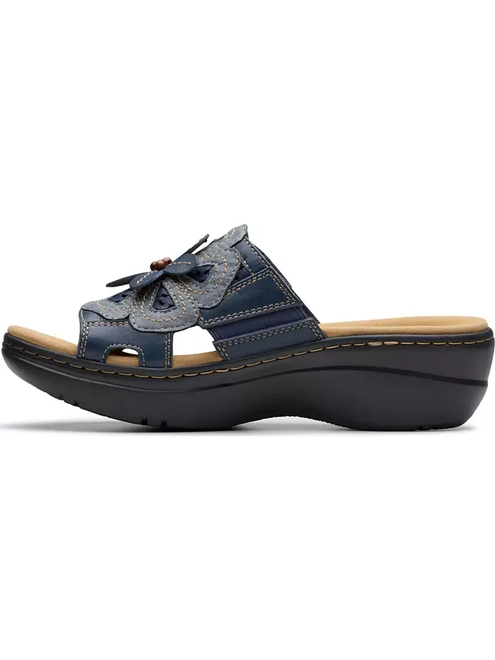 Босоножки Clarks Belle Flower на платформе, кожаные — изображение 3 из 8, темно-синий мульти