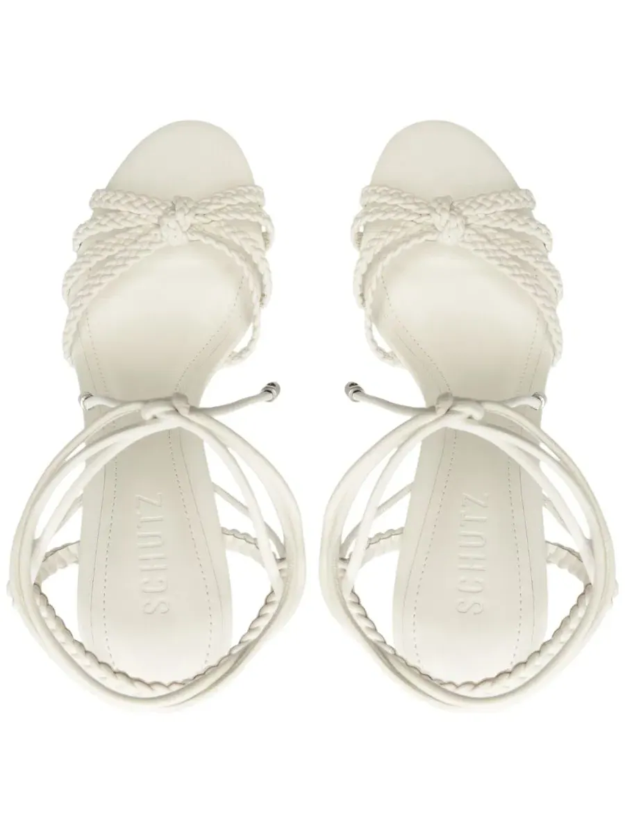 Сандалии на каблуке с переплетением Adele Schutz — изображение 10 из 10, белый