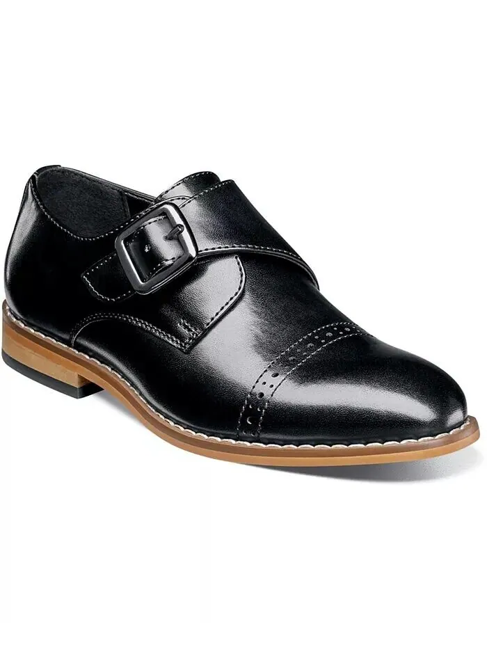 Туфли-монки Big Boy Desmond Cap Toe с ремешком Stacy Adams — изображение 1 из 13, черный