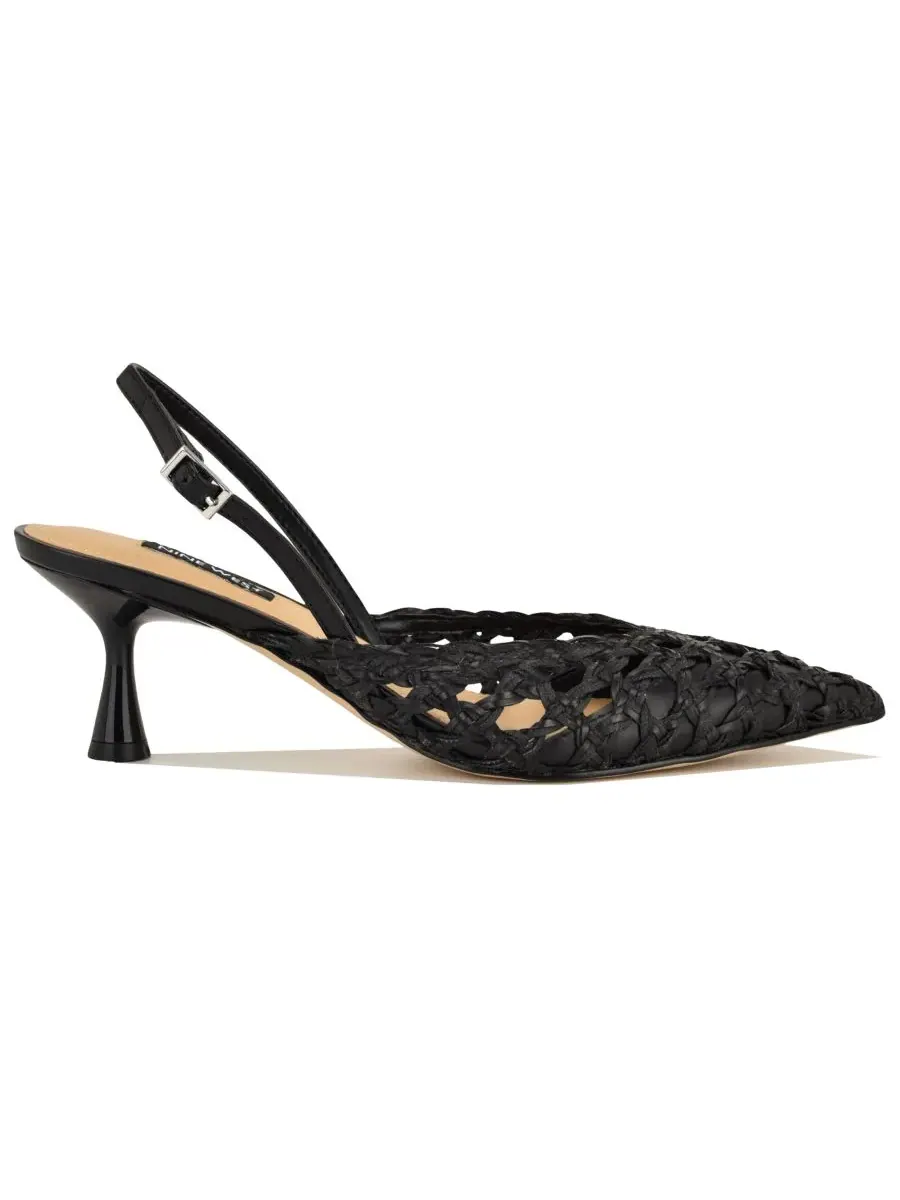 Женские плетеные туфли-лодочки Randela на невысоком каблуке Nine West — изображение 2 из 5, черный