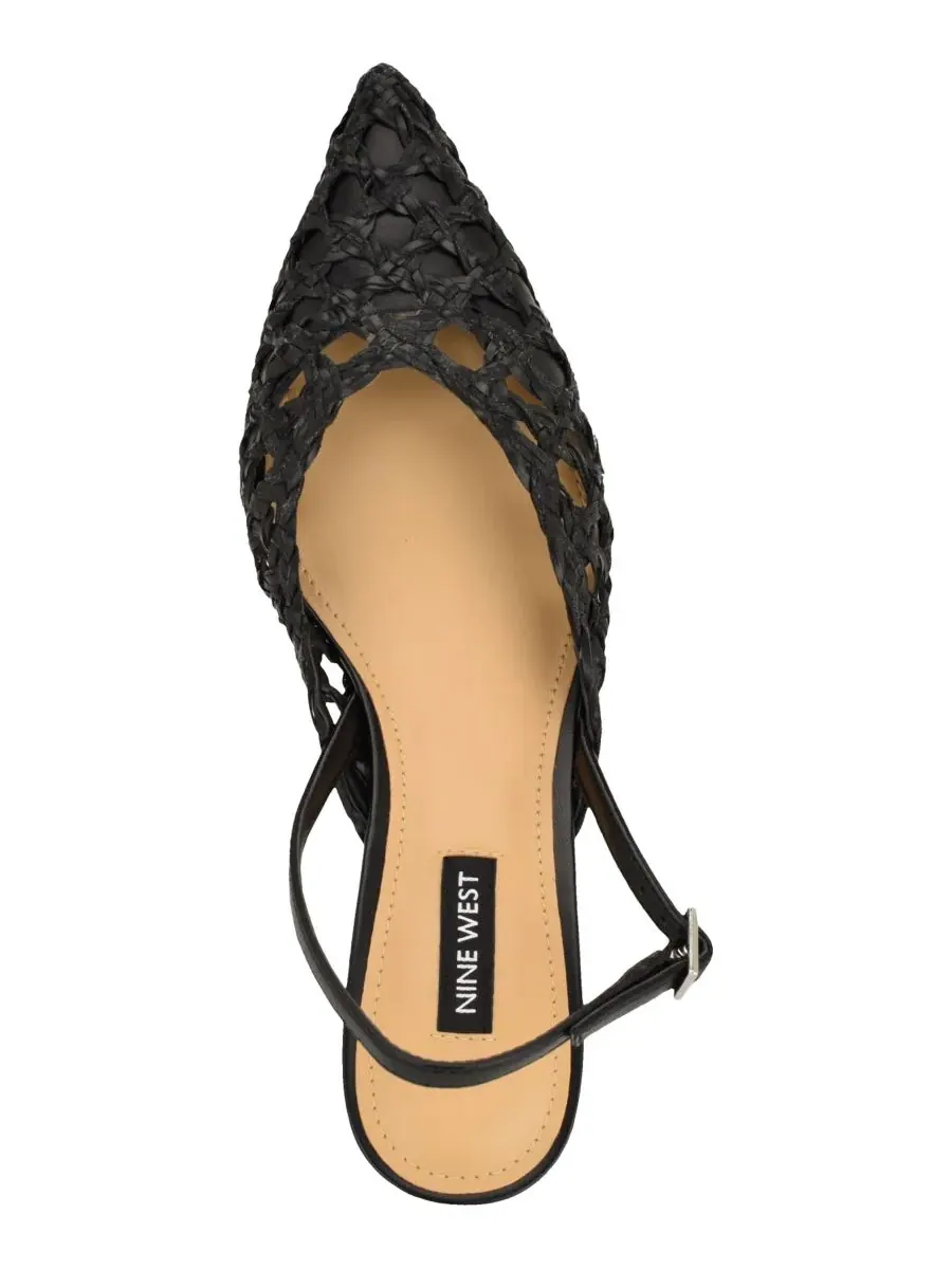 Женские плетеные туфли-лодочки Randela на невысоком каблуке Nine West — изображение 4 из 5, черный