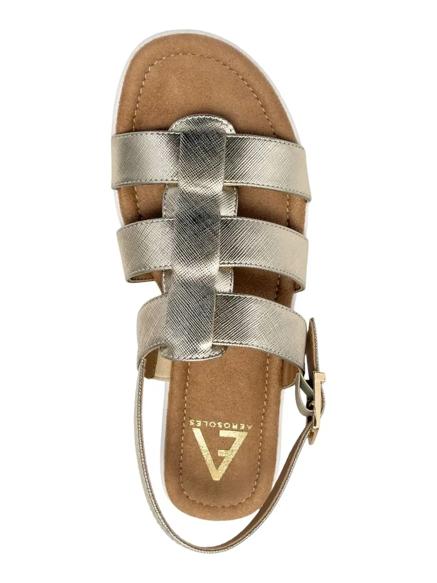 Женские сандалии Jara Fisherman с круглым носком Aerosoles — изображение 4 из 6, золотистый
