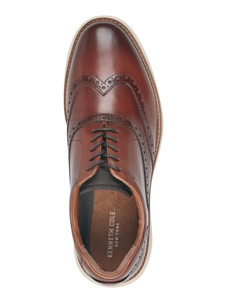 Мужские классические туфли Lendal Wingtip Oxford Kenneth Cole New York — изображение 4 из 5, коньячный