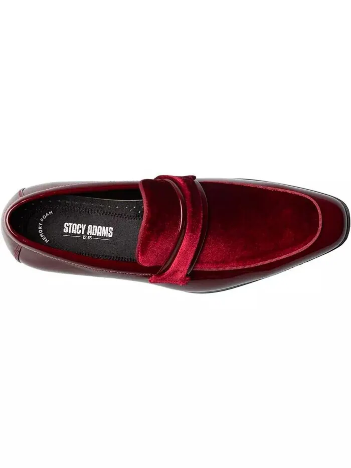 Мужские мокасины Spratley Moc Toe Saddle Slip On Stacy Adams — изображение 6 из 7, бордовый