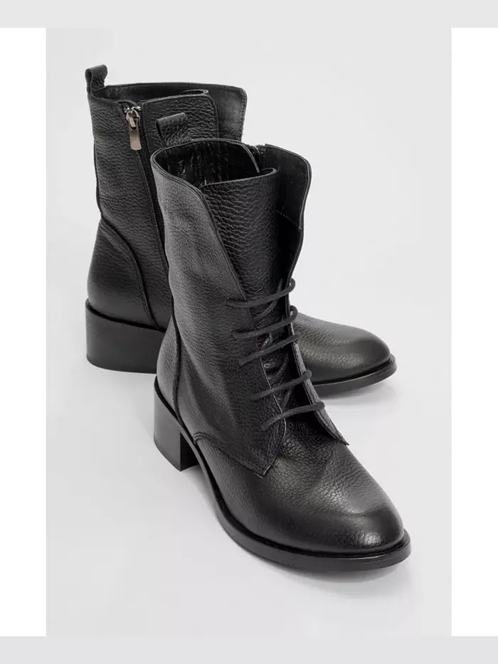Кожаные ботинки Lana на блочном каблуке (женские) Forever & Always Shoes