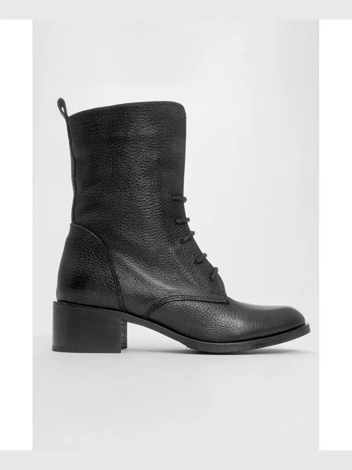 Кожаные ботинки Lana на блочном каблуке (женские) Forever & Always Shoes — изображение 4 из 4, черный