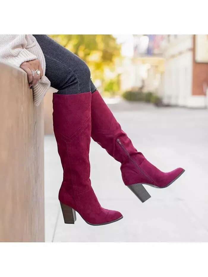 Женские сапоги Kyllie Wide Calf Journee Collection — изображение 7 из 21, бежевый