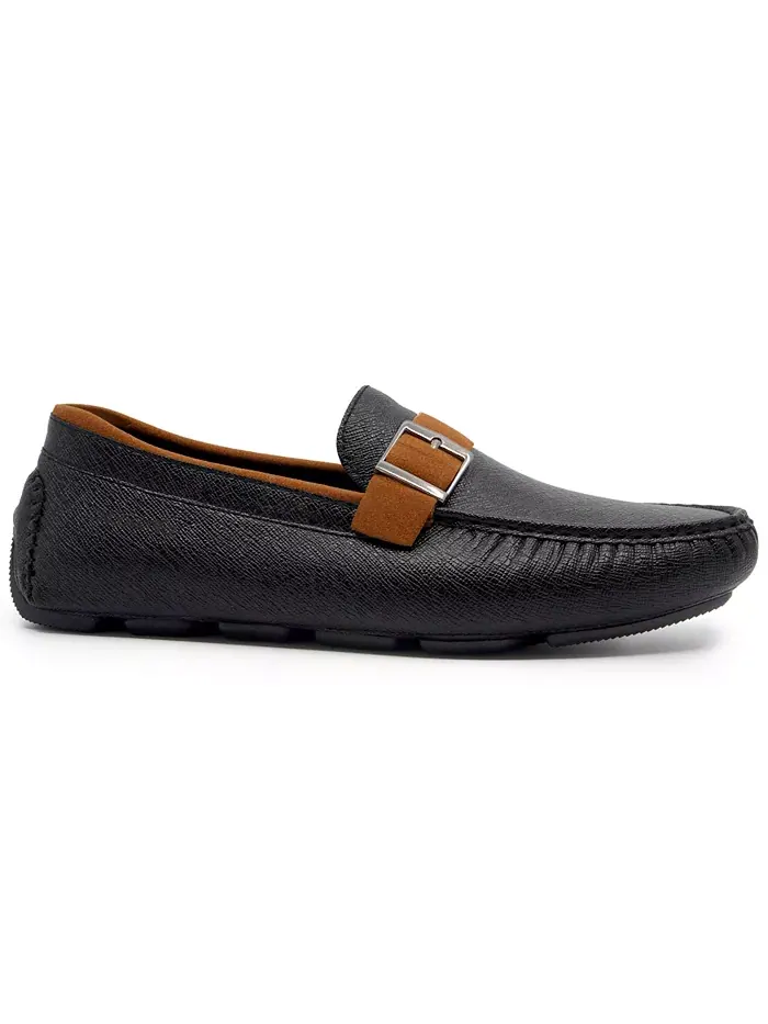 Мужские лоферы для вождения Dover Slip On Akademiks — изображение 2 из 7, черный