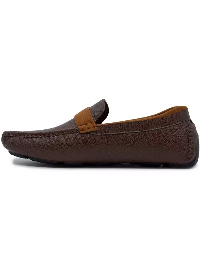 Мужские лоферы для вождения Dover Slip On Akademiks — изображение 7 из 7, коричневый