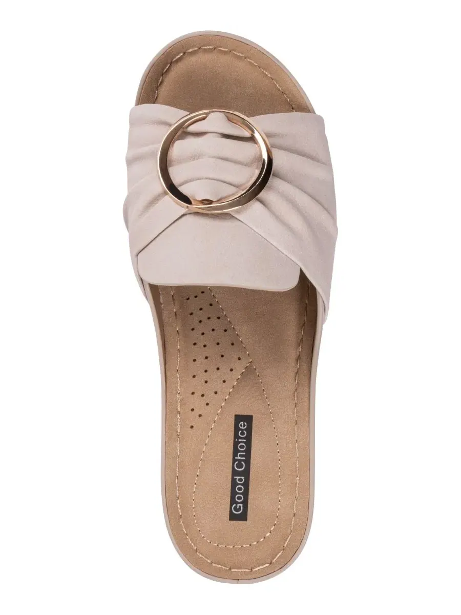 Женские сандалии на танкетке Isola с цветочным узором и розетками Gc Shoes — изображение 4 из 5
