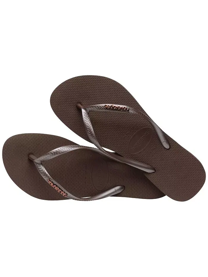 Женские сандалии с круглым носком Slim Logo Metallic Havaianas — изображение 3 из 4, коричневый
