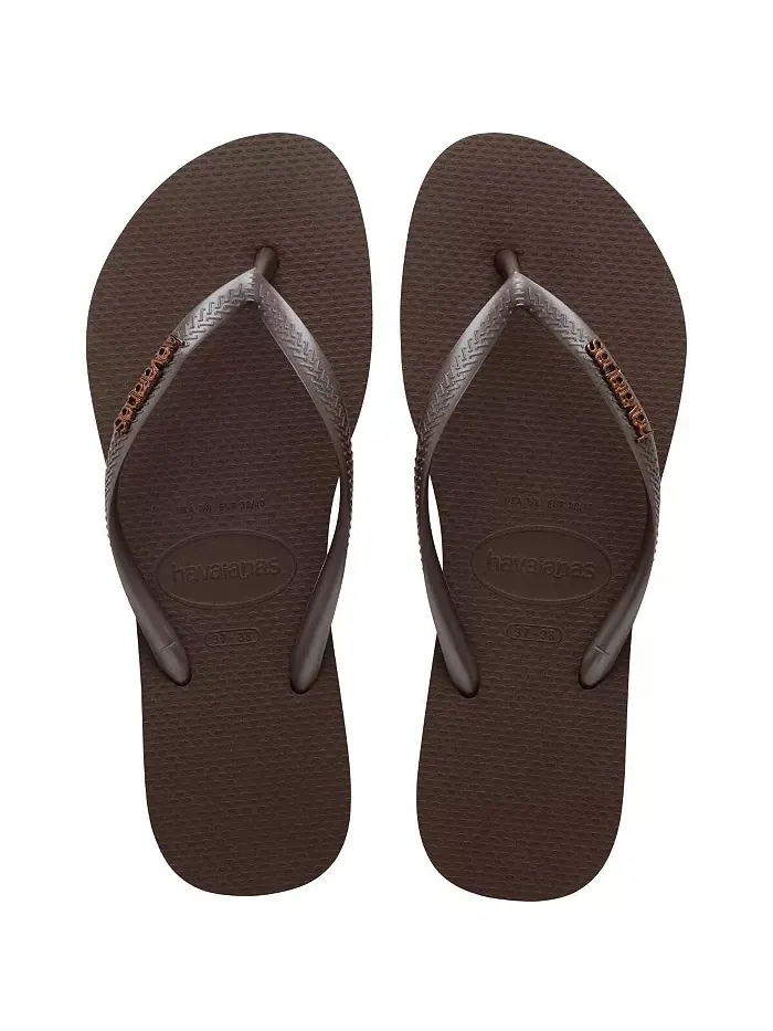 Женские сандалии с круглым носком Slim Logo Metallic Havaianas — изображение 4 из 4, коричневый