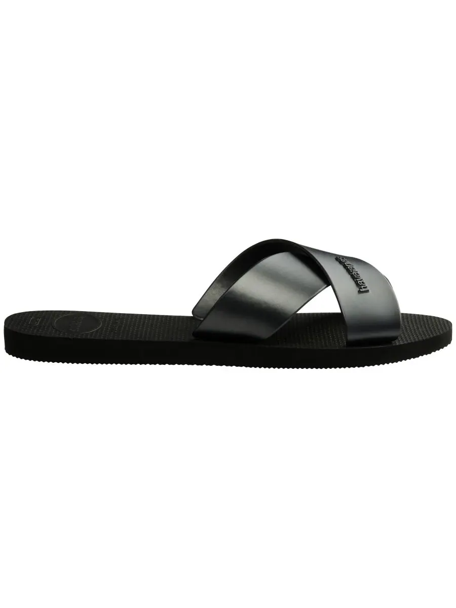 Havaianas Женские сандалии с круглым носком и бирюзовым металлическим блеском — изображение 2 из 7, черный