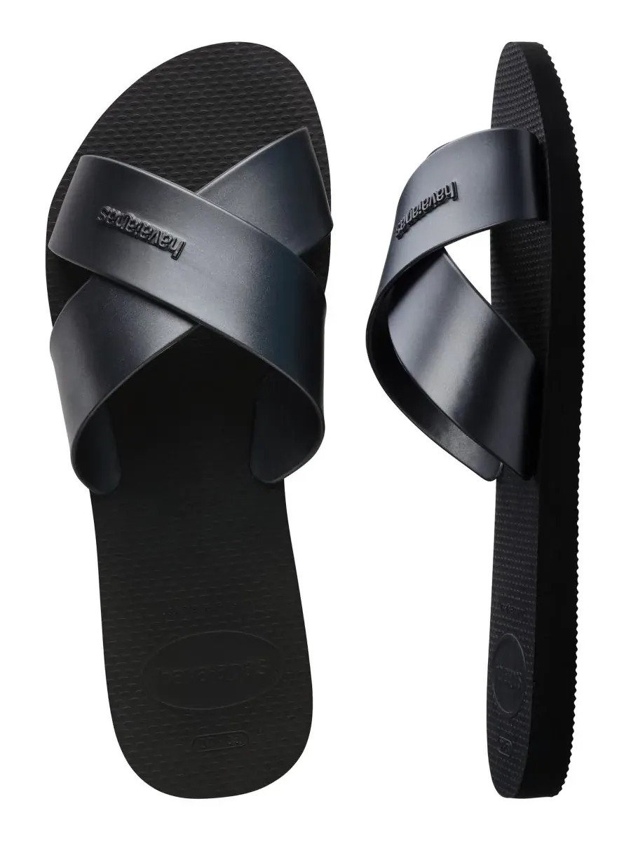 Havaianas Женские сандалии с круглым носком и бирюзовым металлическим блеском — изображение 5 из 7, черный