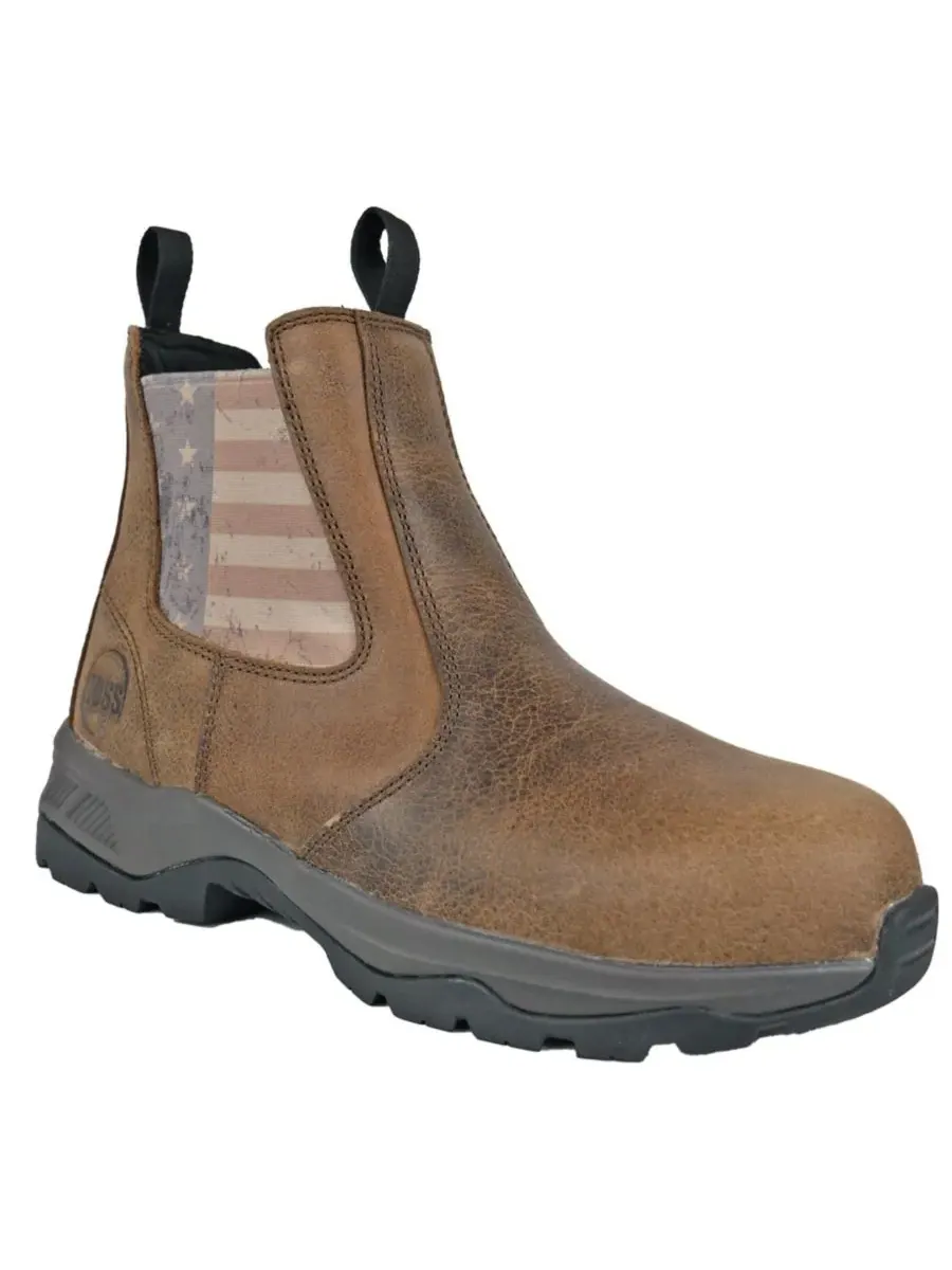 Мужские рабочие ботинки Old Glory с потертым композитным носком Hoss Boot Company — изображение 1 из 6, коричневый