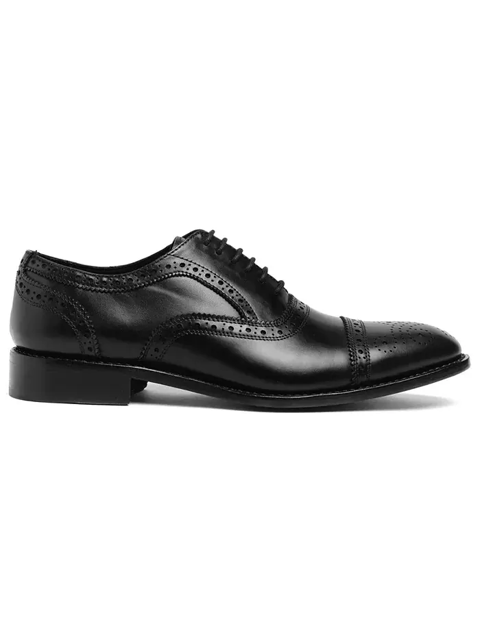 Мужские оксфорды Ford Quarter Brogue на кожаной подошве со шнуровкой Anthony Veer — изображение 2 из 5, черный