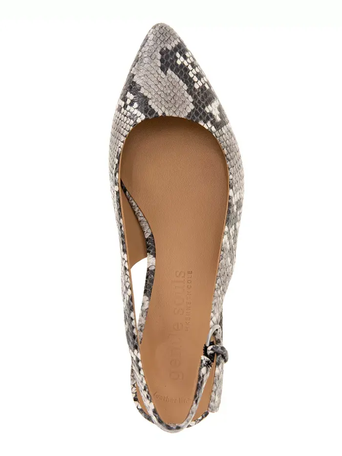 Женские туфли Georgia Slingback на блочном каблуке Gentle Souls — изображение 4 из 5, черный белый