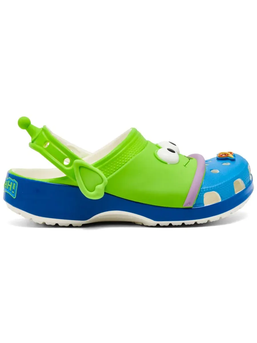 Клоги с принтом Alien Classic Clogs Crocs — изображение 2 из 8, зеленый синий