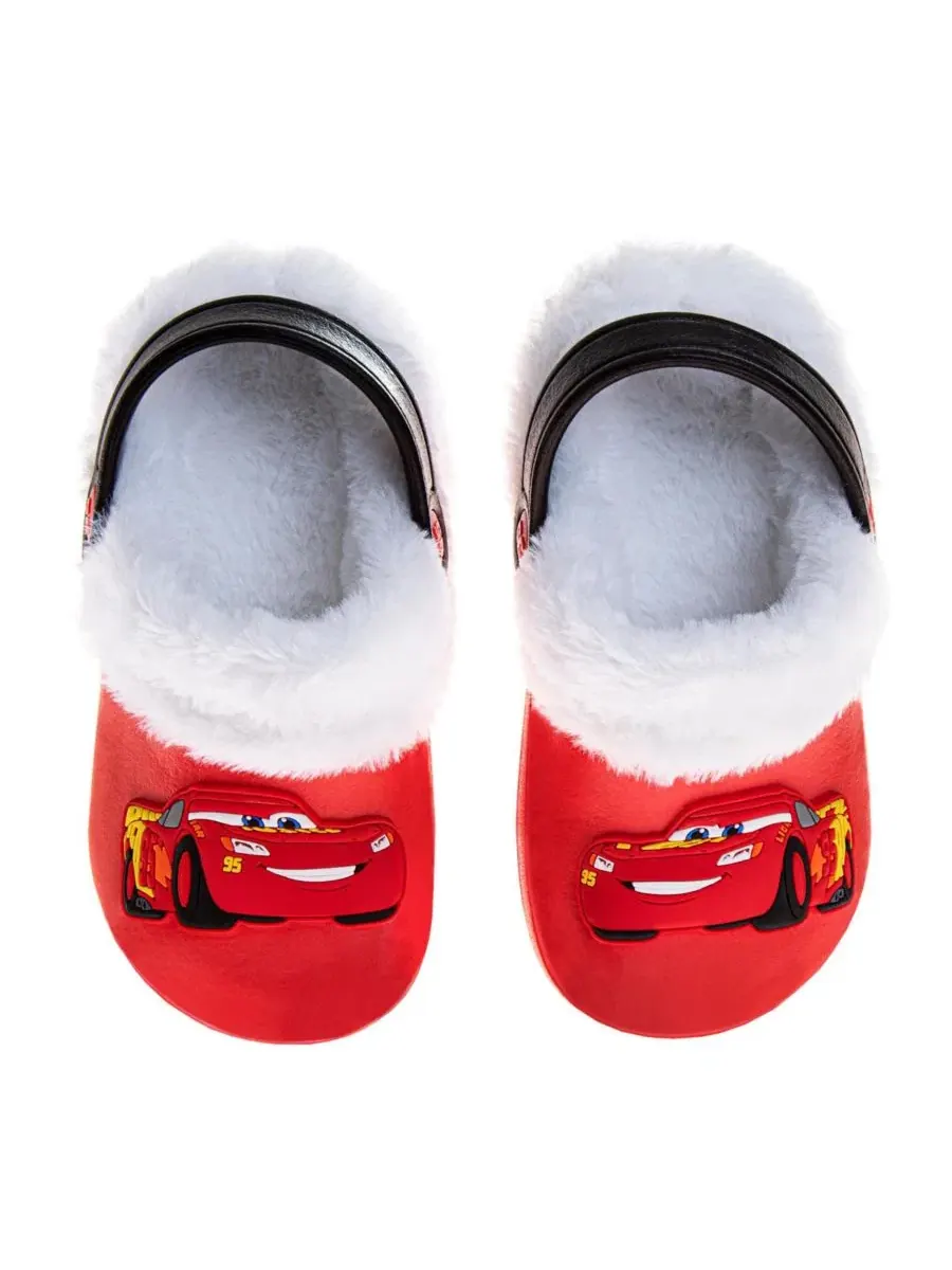Сабо-мюли с начесом, с принтом Lightning McQueen Disney — изображение 5 из 7, красный