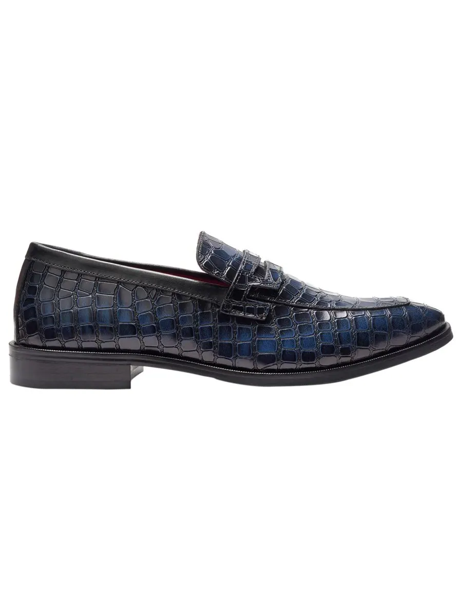 Мужские лоферы Nocturne Penny Loafers Carlos by Carlos Santana — изображение 2 из 6, темно-синий