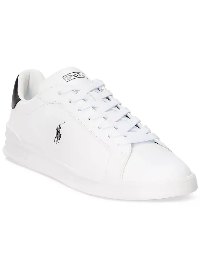 Мужские кожаные кроссовки Heritage Court II Polo Ralph Lauren — изображение 1 из 6, белый/черный