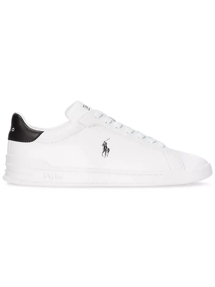 Мужские кожаные кроссовки Heritage Court II Polo Ralph Lauren — изображение 2 из 6, белый/черный