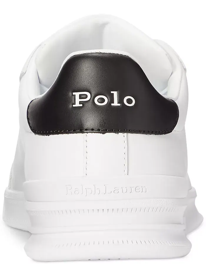 Мужские кожаные кроссовки Heritage Court II Polo Ralph Lauren — изображение 5 из 6, белый/черный