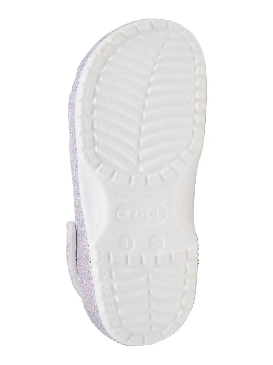 Классические сабо с блестками для девочек от Finish Line Crocs — изображение 6 из 6, белый