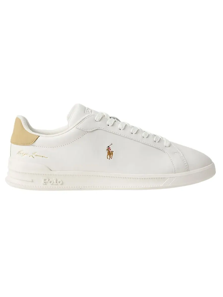Мужские кроссовки Heritage Court II с вышивкой и шнуровкой Polo Ralph Lauren — изображение 2 из 4, белый