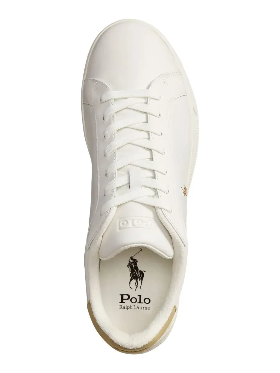 Мужские кроссовки Heritage Court II с вышивкой и шнуровкой Polo Ralph Lauren — изображение 4 из 4, белый