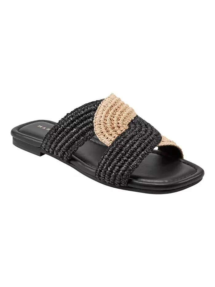 Женские сандалии Navie Slip-On Flat Marc Fisher LTD — изображение 1 из 5, черный/натуральный