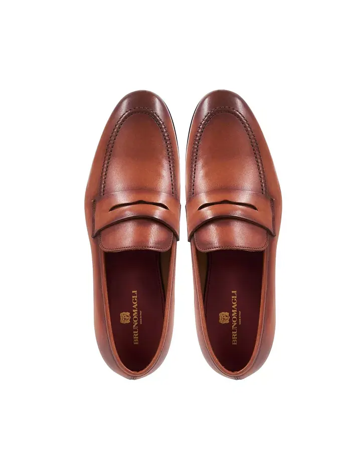 Мужские лоферы Preston Slip On Penny Bruno Magli — изображение 4 из 6, коричневый